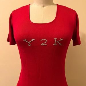 New Joseph A short sleeve silk knit top